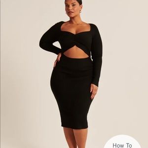 Abercrombie & Fitch Black Midi Dress